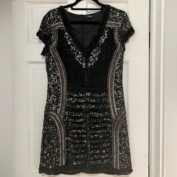 parker black silver sequin dress Parker | Dresses | Parker Black Gunmetal Short Sleeve Sequin Dress